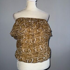 Wet Seal Brown Snake Print Sleeveless Top